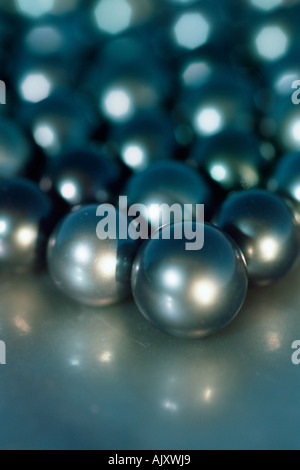 Black pearls Tahiti French Polynesia Pacific Ocean Stock Photo