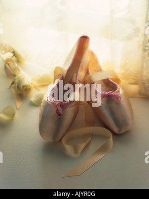 Still life of ballet shoes. Stock Photo
