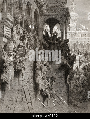 Massacre of Antioch 1098 during the first crusade Stock Photo