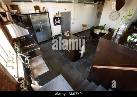 High perspective of modern kitchen. Stock Photo