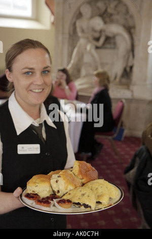 UK England Lancashire,Manchester,Heaton Park,Heaton Hall,Orangery 1820,Edwardian tea,waitress server employee interior,scones,UK071007074 Stock Photo