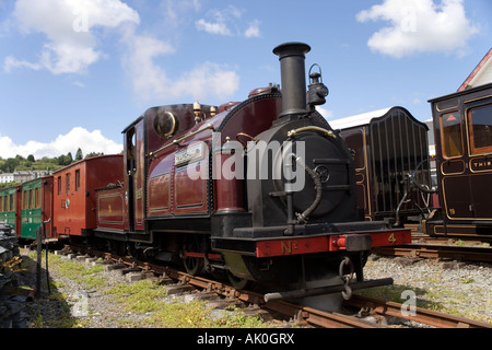 Palmerston Steam train at Porthmadog Harbour Station on the Ffestiniog Railway, Gwynedd, North Wales,United Kingdom Stock Photo