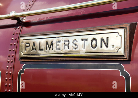 Palmerston Steam train at Porthmadog Harbour Station on the Ffestiniog Railway, Gwynedd, North Wales,United Kingdom Stock Photo