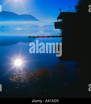 ullswater sunrise winter view from pooley bridge Stock Photo