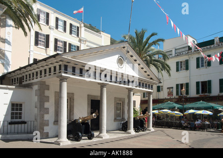 Guard House on The Convent (Governor's Residence), Main Street, Gibraltar, Spain Stock Photo