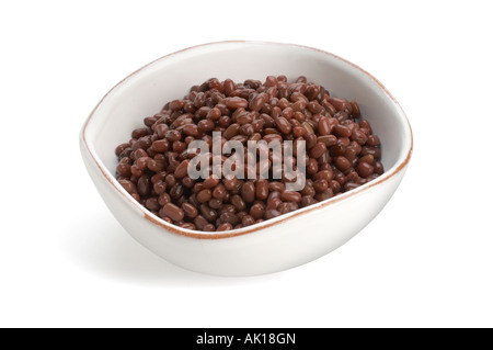 Bowl of aduki beans Stock Photo