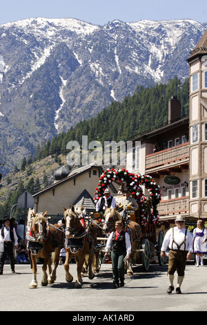 Festival Grand Parade, Leavenworth Washington USA Stock Photo