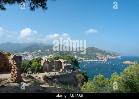 View from the Castle, Tossa de Mar, Costa Brava, Catalunya, Spain Stock Photo