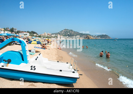 Main beach in Blanes, Costa Brava, Spain Stock Photo