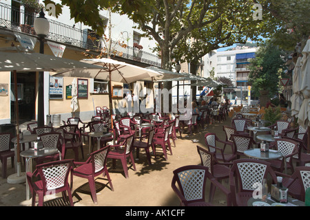 Restaurant in the resort centre, Blanes, Costa Brava, Spain Stock Photo