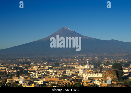 Popocatepetl, view from Cholula, Mexico Stock Photo