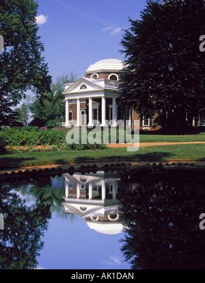 The reflection of the main house at Monticello home of Thomas Jefferson third president of the United States Stock Photo