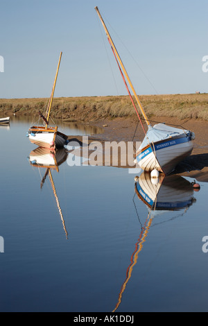 Boats on the cut at Blakeney. Stock Photo