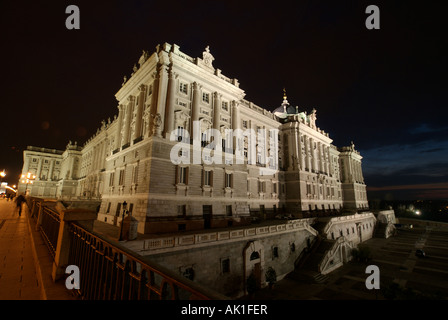 A nigth caption of the Palacio Real de Madrid. Stock Photo