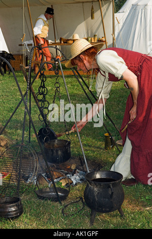Campsite with cooking fire medieval reenactment Joust Festival at ...