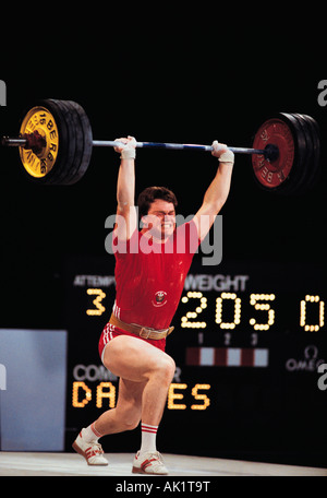 Sport. Weight lifting. Andrew Davies. Wales. 1996 Commonwealth Games in Edinburgh. Stock Photo