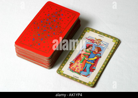 The lovers card in a tarot pack. Stock Photo