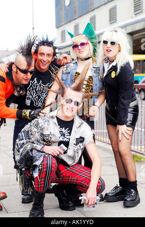 Punk rockers arrive for the Wasted Festival in Blackpool,England Stock Photo