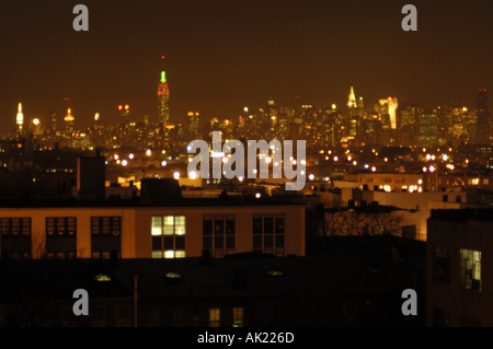 Skyline of Manhattan afternoon from Bushwick Brooklyn New York City USA Stock Photo