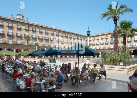 Street cafe in the Plaza Nueva, Bilbao, Basque Country, Spain Stock Photo