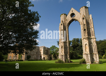 Abbey Manor House and the  Abbey ruin. Little Walsingham North Norfolk England  East Anglia UK 2006 2000s HOMER SYKES Stock Photo