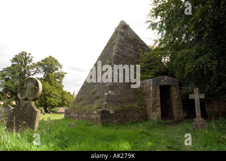 Pyramid in the churchyard at Brightling East Sussex the mausoleum of John Mad Jack Fuller 1757 1834 builder of follies UK Britai Stock Photo