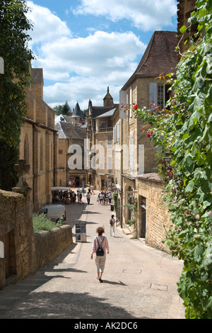 Street in the Old Town, Sarlat, Perigord Noir, Dordogne, France Stock Photo