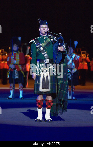 The Regimental  Drums and Pipes of the Cape Town Highlanders The Edinburgh Military Tattoo Stock Photo