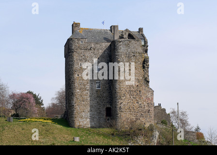 Neidpath Castle, Peebles, Peeblesshire, Scottish Borders, Scotland. Stock Photo