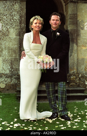 kirsty young nick jones husband newsreader outside chapel her babington somerset where they house married sep alamy rm