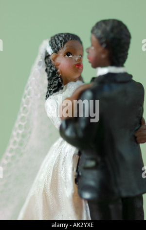 Black Bride Groom figures Stock Photo