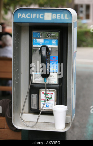 Telephone Booth Pacific Bell California Stock Photo