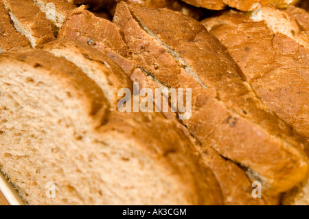 slices of brown bread ready for sandwiches Stock Photo