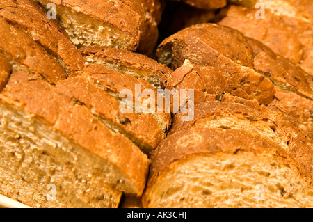 slices of brown bread ready for sandwiches Stock Photo