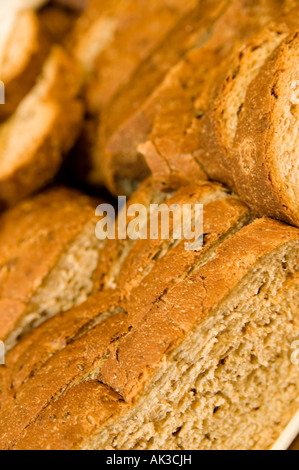 slices of brown bread ready for sandwiches Stock Photo