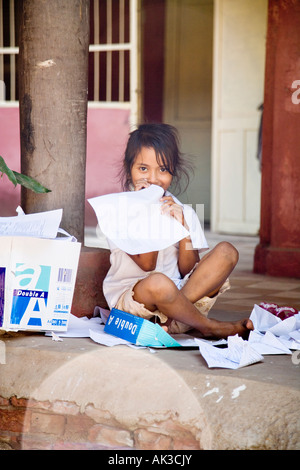 Child playing on school porch Phnom Penh Cambodia Stock Photo - Alamy