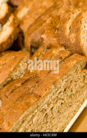 slices of brown bread ready for sandwiches Stock Photo