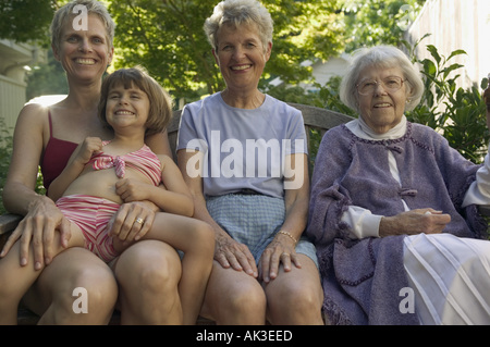 Four generations of women from the same family Stock Photo