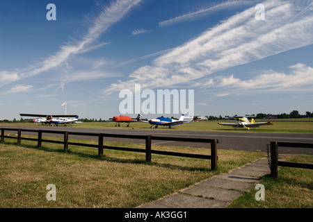 View outside 'The Squadron, North Weald airfield, Essex, England. Stock Photo