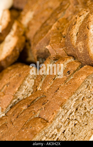 slices of brown bread ready for sandwiches Stock Photo
