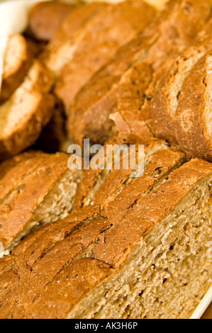 slices of brown bread ready for sandwiches Stock Photo