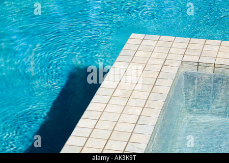 Swimming Pool and Jacuzzi with Tile Stock Photo