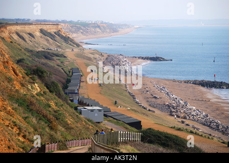 Beach and coastal view, Barton-on-Sea, New Milton, Hampshire, England, United Kingdom Stock Photo