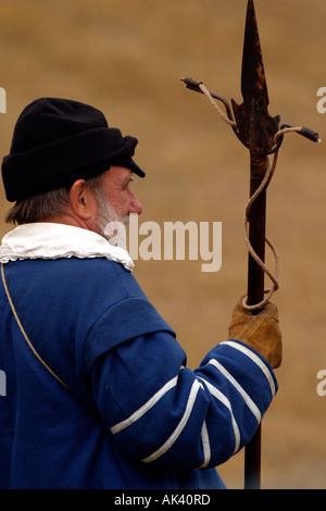 Pikeman at Sealed Knot battle Cornwall , UK Stock Photo