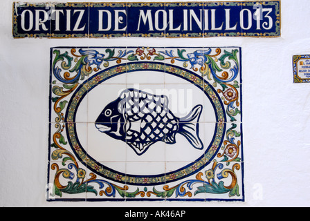 Plaque Old Quarter Marbella Andalucia Spain Stock Photo