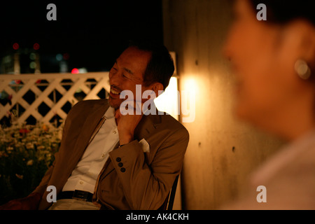 Mature man relaxing and smiling Stock Photo