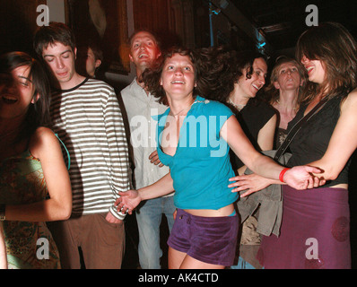 Happy clubbers Dancing Bristol UK 2006 Stock Photo