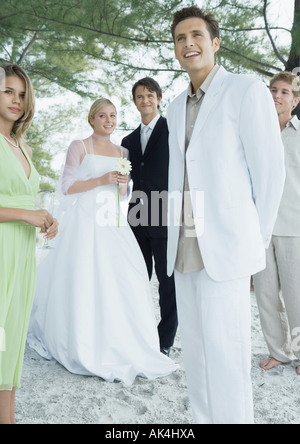 Scene from beach wedding Stock Photo