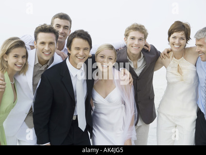 Scene from beach wedding Stock Photo