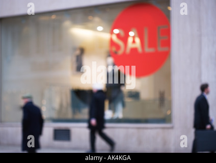 Sale sign in shop window Stock Photo